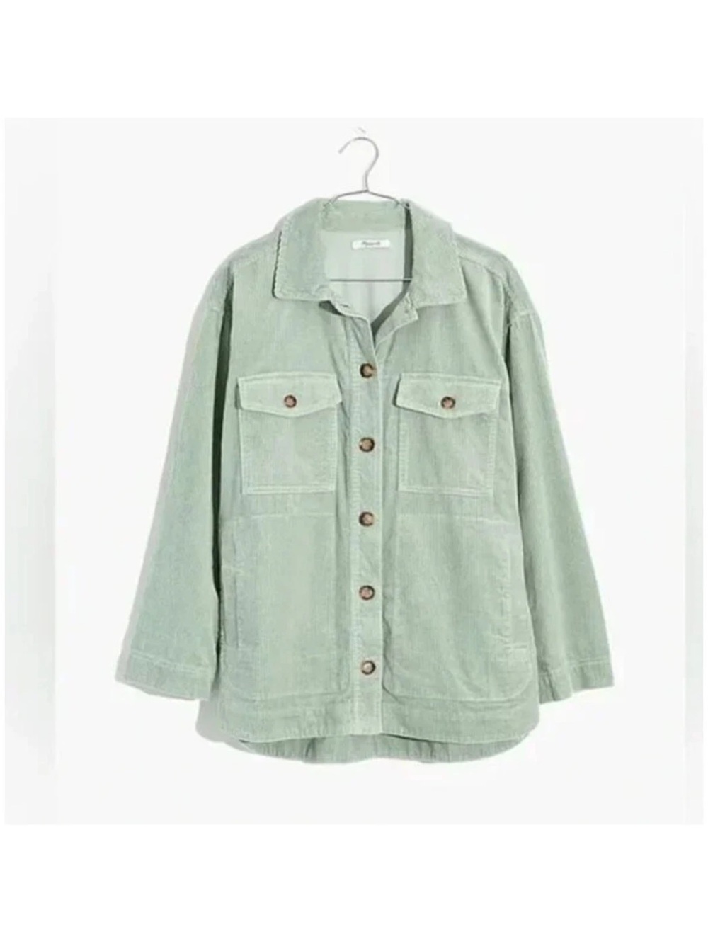 Madewell Corduroy Yorkway Shirt-Jacket in Sage Mist